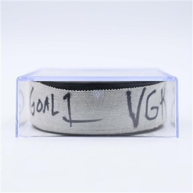 Nicolas Roy - Vegas Golden Knights - Goal Puck - February 6, 2025 vs. New Jersey Devils (Devils Logo)