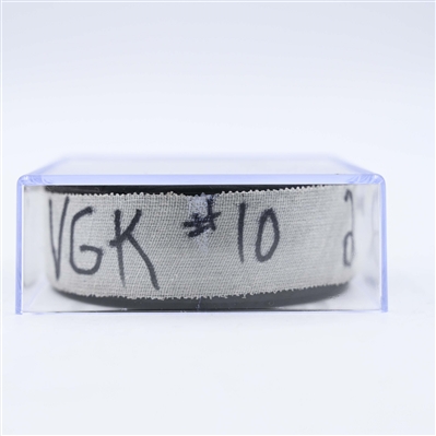Nicolas Roy - Vegas Golden Knights - Goal Puck - February 6, 2025 vs. New Jersey Devils (Devils Logo)