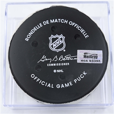 Jake Sanderson - Ottawa Senators - Goal Puck - February 3, 2025 vs. Nashville Predators (Predators Logo)