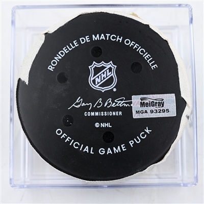 Yegor Sharangovich - Calgary Flames - Goal Puck - March 4, 2025 vs. Philadelphia Flyers (Flyers Logo)