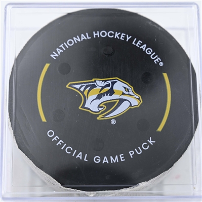 Colton Sissons - Nashville Predators - Goal Puck - January 18, 2025 vs. Minnesota Wild (Predators Logo)