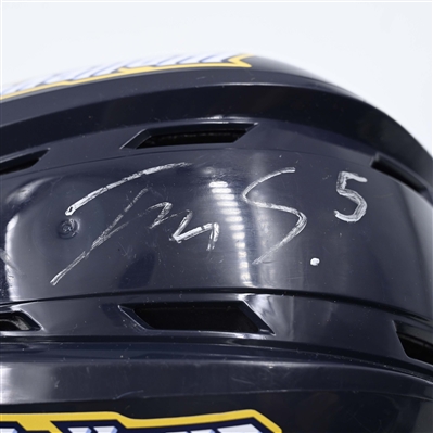 Jalen Smereck - Toledo Walleye - Team-Issued Navy, Warrior Helmet - 2025 Warrior/ECHL Hockey Heritage Classic - Autographed