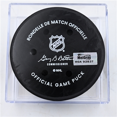 Craig Smith - Chicago Blackhawks - Goal Puck - February 22, 2025 vs. Columbus Blue Jackets (Blue Jackets Logo)