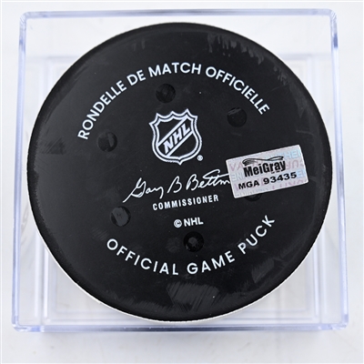 Dylan Strome - Washington Capitals - Goal Puck - February 9, 2025 vs. Utah Hockey Club (Capitals' 50th Anniversary Logo)
