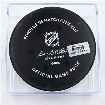 Dylan Strome - Washington Capitals - Goal Puck - February 23, 2025 vs. Edmonton Oilers (Capitals' 50th Anniversary Logo)