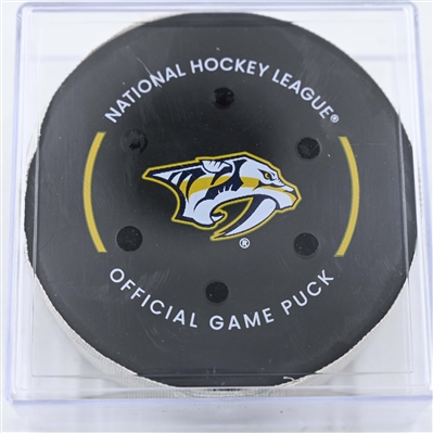 Fedor Svechkov - Nashville Predators - Goal Puck - January 21, 2025 vs. San Jose Sharks (Predators Logo)
