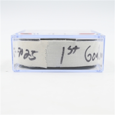 Andrei Svechnikov - Carolina Hurricanes - Goal Puck - April 27, 2025 vs. New Jersey Devils - 2025 Stanley Cup Playoffs - Round 1, Game 4 - 1st Goal of Hat Trick (Devils Logo) 