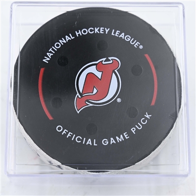 Tomas Tatar - New Jersey Devils - Goal Puck - January 19, 2025 vs. Ottawa Senators (Devils Logo)