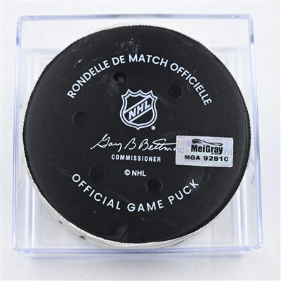 Tomas Tatar - New Jersey Devils - Goal Puck - February 23, 2025 vs. Nashville Predators (Predators Logo)