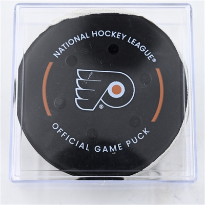 Owen Tippett - Philadelphia Flyers - Goal Puck - February 22, 2025 vs. Edmonton Oilers (Flyers Logo)