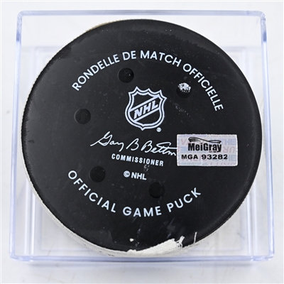Owen Tippett - Philadelphia Flyers - Goal Puck - February 22, 2025 vs. Edmonton Oilers (Flyers Logo)