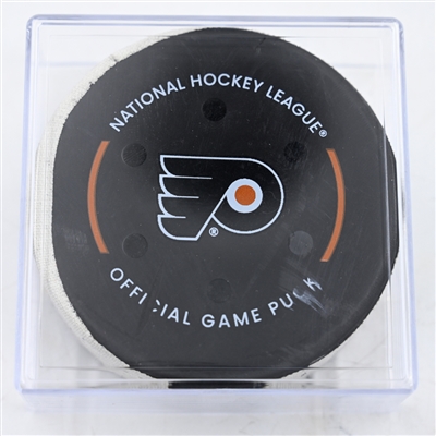 Owen Tippett - Philadelphia Flyers - Goal Puck - February 22, 2025 vs. Edmonton Oilers (Flyers Logo)