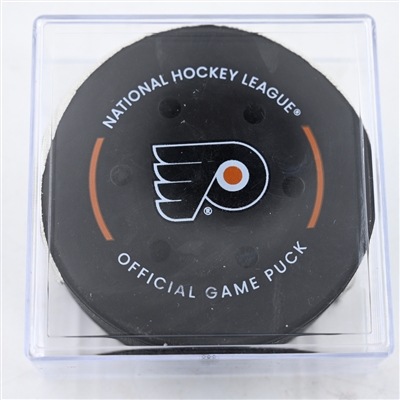 Owen Tippett - Philadelphia Flyers - Goal Puck - February 25, 2025 vs. Pittsburgh Penguins (Flyers Logo)
