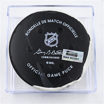 Alex Tuch - Buffalo Sabres - Goal Puck - February 8, 2025 vs. Nashville Predators (Predators Logo)