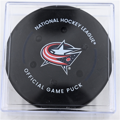 Urho Vaakanainen - New York Rangers - Goal Puck - February 8, 2025 vs. Columbus Blue Jackets (Blue Jackets Logo)