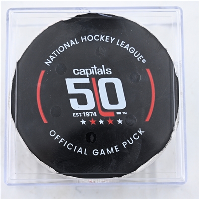 Tom Wilson - Washington Capitals - Goal Puck - March 3, 2025 vs. Ottawa Senators (Capitals' 50th Anniversary Logo)