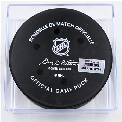 Mika Zibanejad - New York Rangers - Goal Puck - February 8, 2025 vs. Columbus Blue Jackets (Blue Jackets Logo)