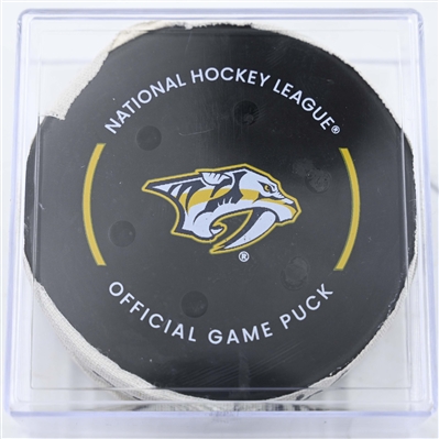 Matt Boldy - Minnesota Wild - Goal Puck - January 18, 2025 vs. Nashville Predators (Predators Logo)