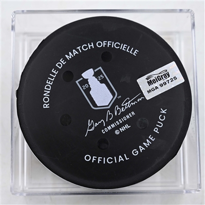 Reilly Smith - Vegas Golden Knights - Goal Puck - April 24, 2025 vs. Minnesota Wild - 2025 Stanley Cup Playoffs, Round 1, Game 3 (Wild Logo)