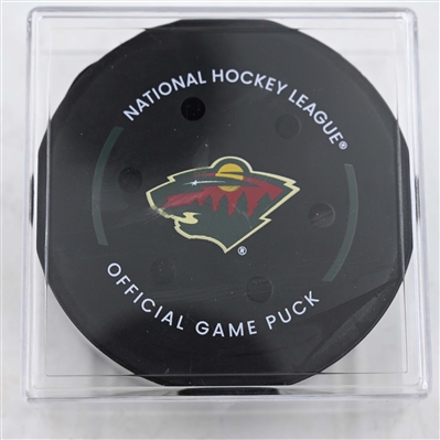 Reilly Smith - Vegas Golden Knights - Goal Puck - April 24, 2025 vs. Minnesota Wild - 2025 Stanley Cup Playoffs, Round 1, Game 3 (Wild Logo)