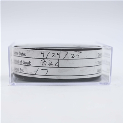 Reilly Smith - Vegas Golden Knights - Goal Puck - April 24, 2025 vs. Minnesota Wild - 2025 Stanley Cup Playoffs, Round 1, Game 3 (Wild Logo)