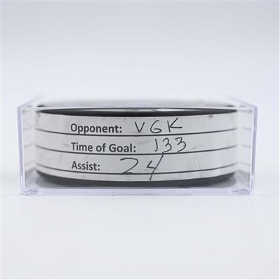 Reilly Smith - Vegas Golden Knights - Goal Puck - April 24, 2025 vs. Minnesota Wild - 2025 Stanley Cup Playoffs, Round 1, Game 3 (Wild Logo)