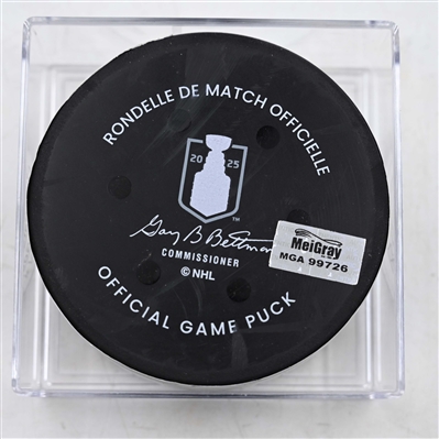 Shea Theodore - Vegas Golden Knights - Goal Puck - April 26, 2025 vs. Minnesota Wild - 2025 Stanley Cup Playoffs, Round 1, Game 4 (Wild Logo)