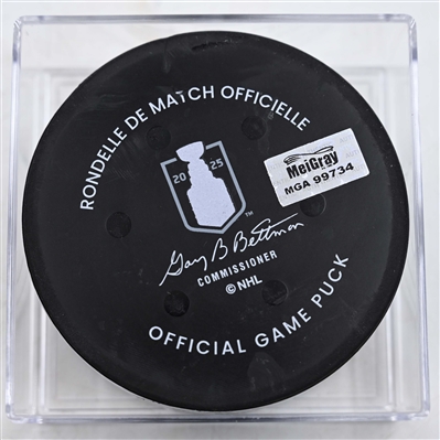 Mark Stone - Vegas Golden Knights - Goal Puck - May 1, 2025 vs. Minnesota Wild - 2025 Stanley Cup Playoffs, Round 1, Game 6 (Wild Logo)