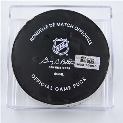 Ryan O'Reilly - Nashville Predators - Goal Puck - April 14, 2025 vs. Utah Hockey Club (Predators Logo)