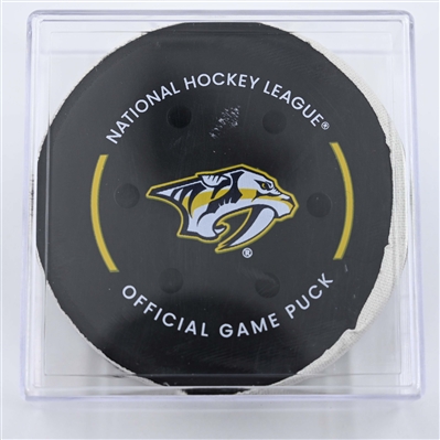 Ryan O'Reilly - Nashville Predators - Goal Puck - April 16, 2025 vs. Dallas Stars (Predators Logo)
