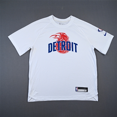 Marvin Bagley III - Detroit Pistons - Game-Issued City Edition Short-Sleeved Shooting Shirt  - 2021-22 NBA Season
