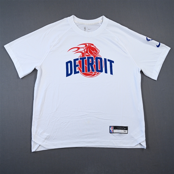 Saddiq Bey - Detroit Pistons - Game-Issued City Edition Short-Sleeved Shooting Shirt  - 2021-22 NBA Season