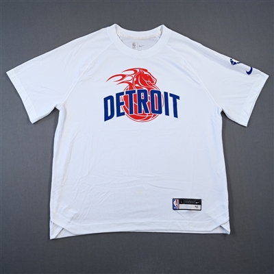 Saddiq Bey - Detroit Pistons - Game-Issued City Edition Short-Sleeved Shooting Shirt  - 2021-22 NBA Season