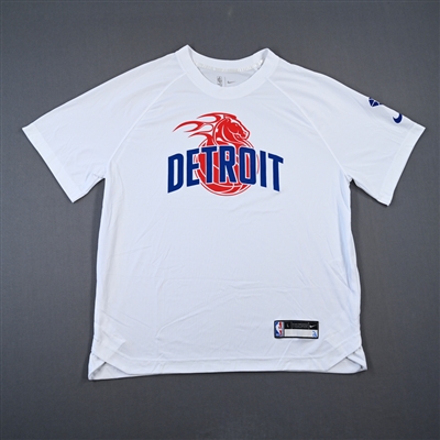 Cade Cunningham - Detroit Pistons - City Edition Short-Sleeved Shooting Shirt - Worn 3/25/2022  - 2021-22 NBA Season
