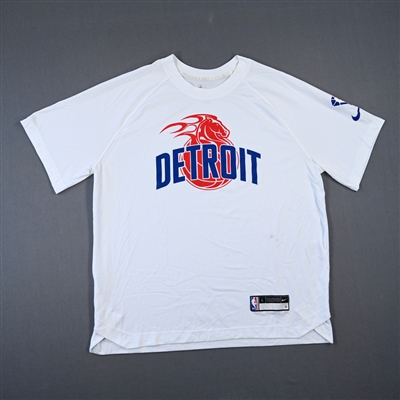 Hamidou Diallo - Detroit Pistons - Game-Issued City Edition Short-Sleeved Shooting Shirt  - 2021-22 NBA Season