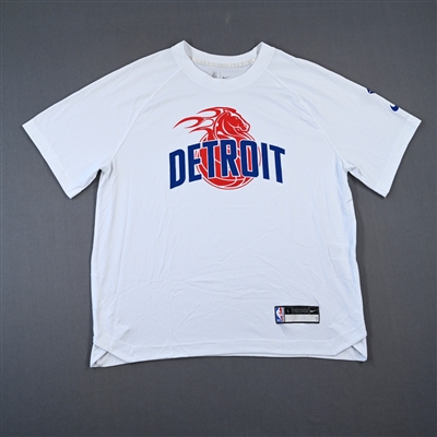 Killian Hayes - Detroit Pistons - Game-Issued City Edition Short-Sleeved Shooting Shirt  - 2021-22 NBA Season