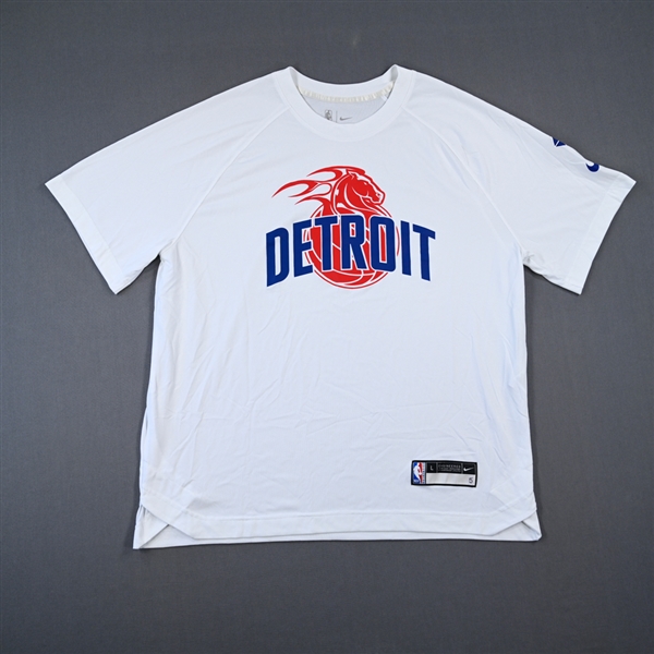 Frank Jackson - Detroit Pistons - Game-Issued City Edition Short-Sleeved Shooting Shirt  - 2021-22 NBA Season