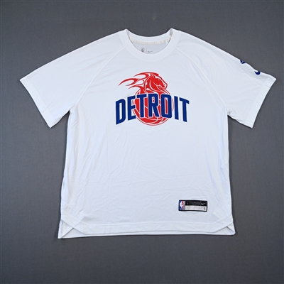 Frank Jackson - Detroit Pistons - Game-Issued City Edition Short-Sleeved Shooting Shirt  - 2021-22 NBA Season