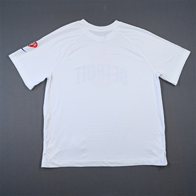 Frank Jackson - Detroit Pistons - Game-Issued City Edition Short-Sleeved Shooting Shirt  - 2021-22 NBA Season
