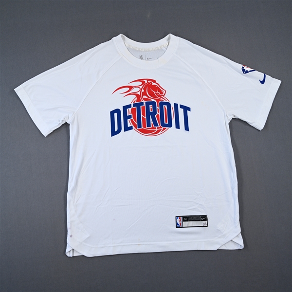 Saben Lee - Detroit Pistons - Game-Issued City Edition Short-Sleeved Shooting Shirt  - 2021-22 NBA Season