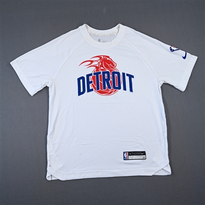 Saben Lee - Detroit Pistons - Game-Issued City Edition Short-Sleeved Shooting Shirt  - 2021-22 NBA Season