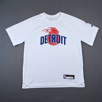 Isaiah Livers - Detroit Pistons - Game-Issued City Edition Short-Sleeved Shooting Shirt  - 2021-22 NBA Season