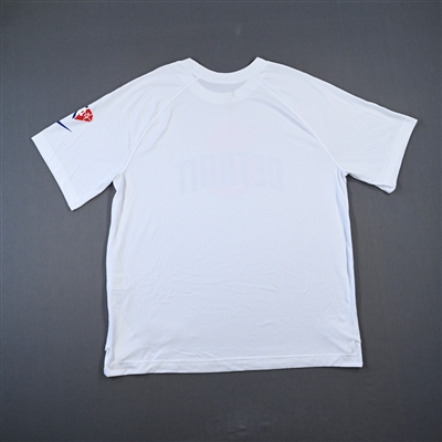 Isaiah Livers - Detroit Pistons - Game-Issued City Edition Short-Sleeved Shooting Shirt  - 2021-22 NBA Season