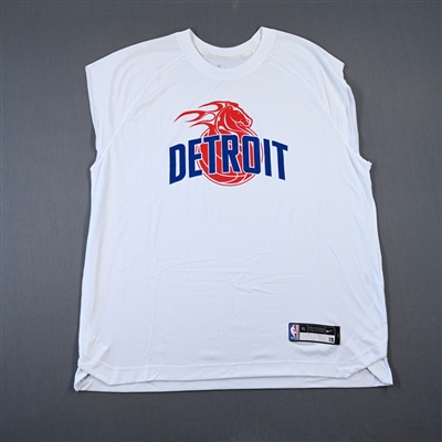 Isaiah Livers - Detroit Pistons - Game-Issued City Edition Sleeveless Shooting Shirt  - 2021-22 NBA Season
