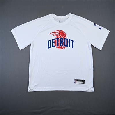 Kelly Olynyk - Detroit Pistons - Game-Issued City Edition Short-Sleeved Shooting Shirt  - 2021-22 NBA Season
