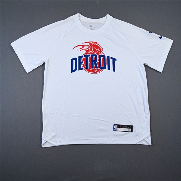 Jamorko Pickett - Detroit Pistons - Game-Issued City Edition Short-Sleeved Shooting Shirt  - 2021-22 NBA Season