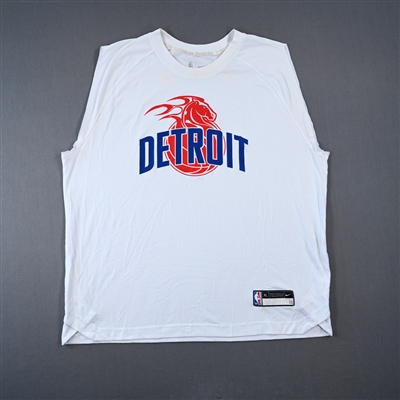 Isaiah Stewart - Detroit Pistons - Game-Issued City Edition Sleeveless Shooting Shirt  - 2021-22 NBA Season