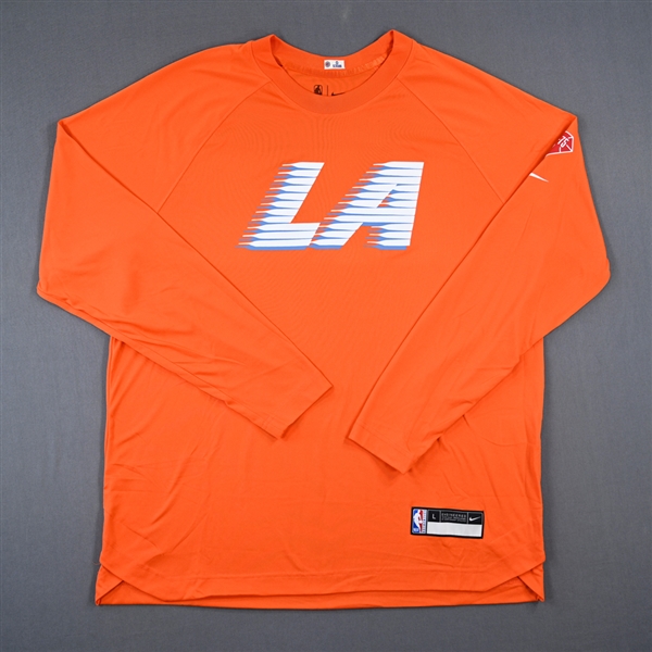 Jay Scrubb - Los Angeles Clippers - Game-Issued City Edition Long-Sleeved Shooting Shirt  - 2021-22 NBA Season