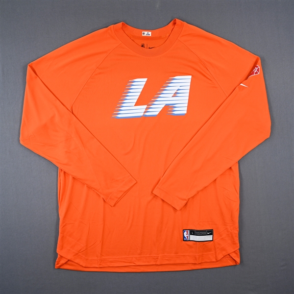 Jay Scrubb - Los Angeles Clippers - Game-Issued City Edition Long-Sleeved Shooting Shirt  - 2021-22 NBA Season