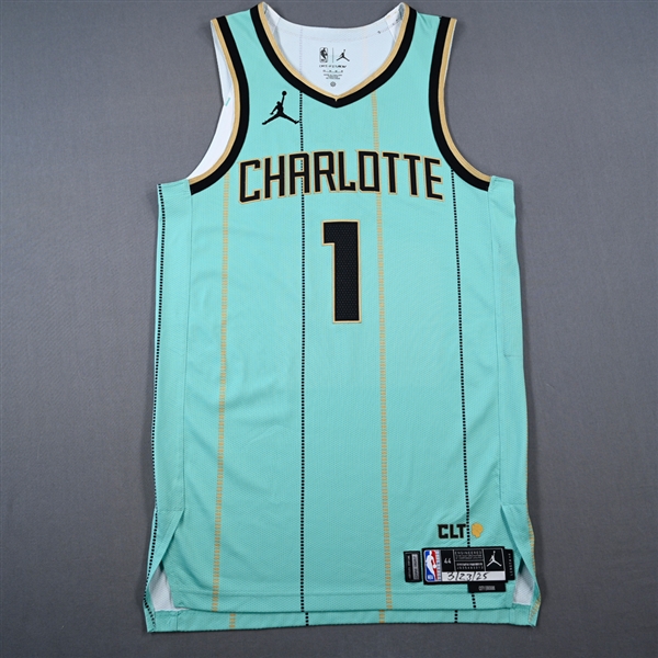 LaMelo Ball - Charlotte Hornets - City Edition Jersey - Worn 3/23/2025 (Recorded a Double-Double) - 2024-25 NBA Season